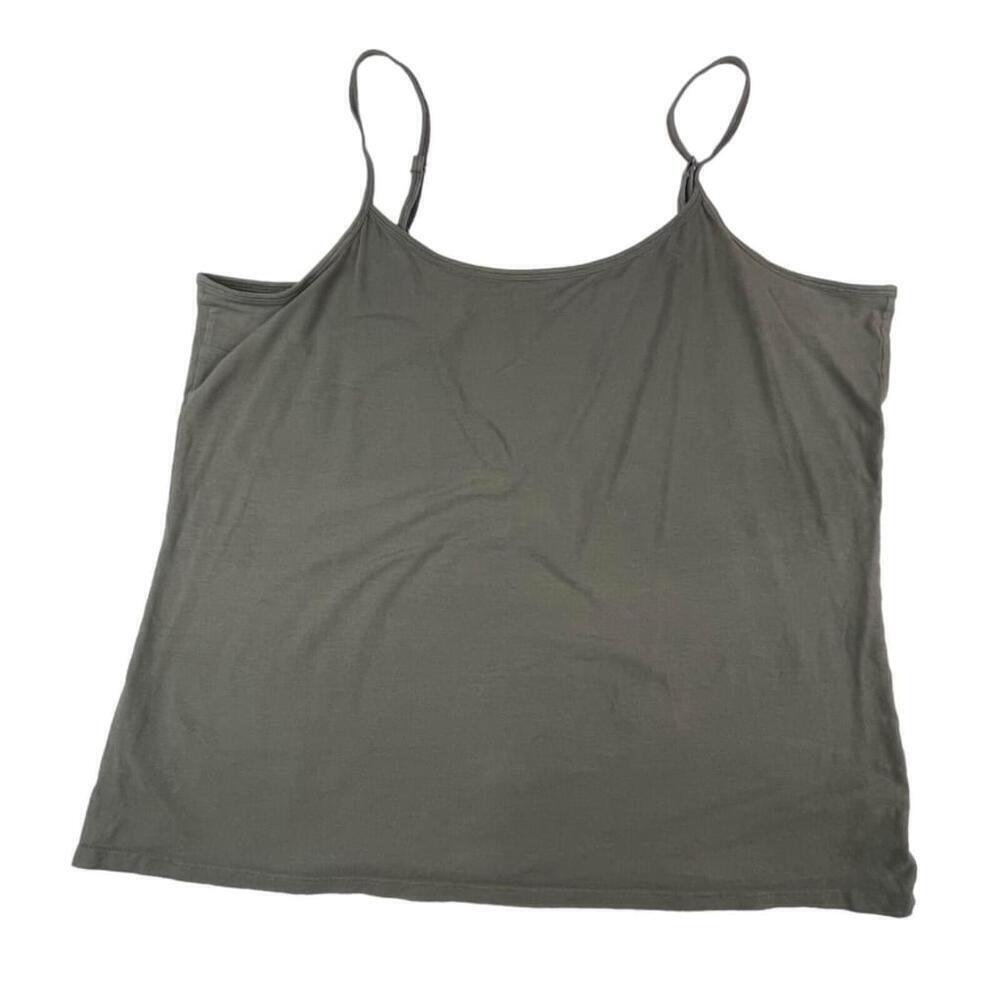 Mystyle Camisole Top Womens Size 2X Green Cotton Adjustable Spaghetti Straps